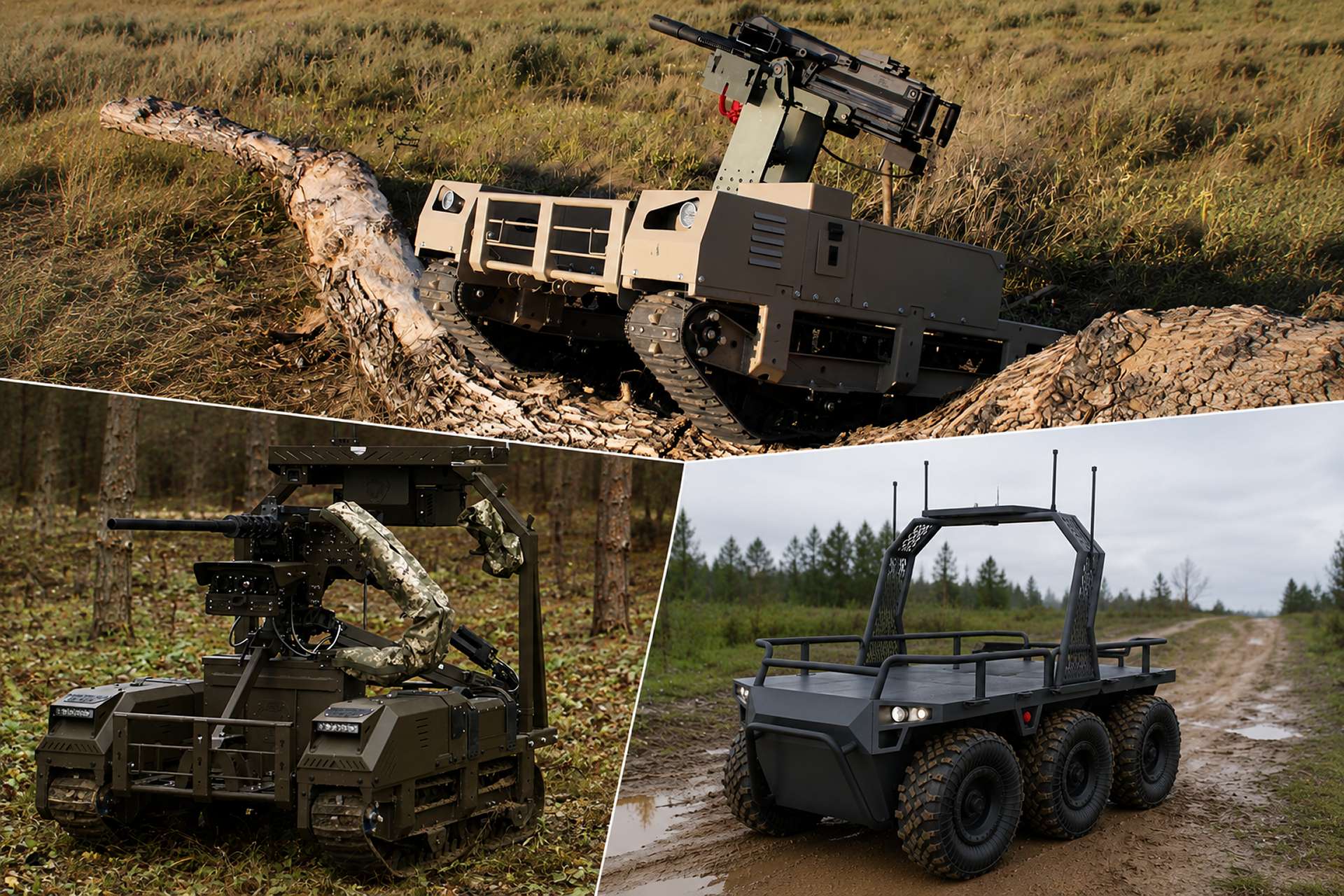 Ukrainian ground robots such as Ratel H, TERMIT, Droid TW 12.7 and KRAMPUS are shifting battlefield roles from direct human exposure to remote logistics, fire support and assault missions, forcing armies to rethink attrition, manpower and future combat planning (Picture source: Ratel/Frontline/Devdroid).