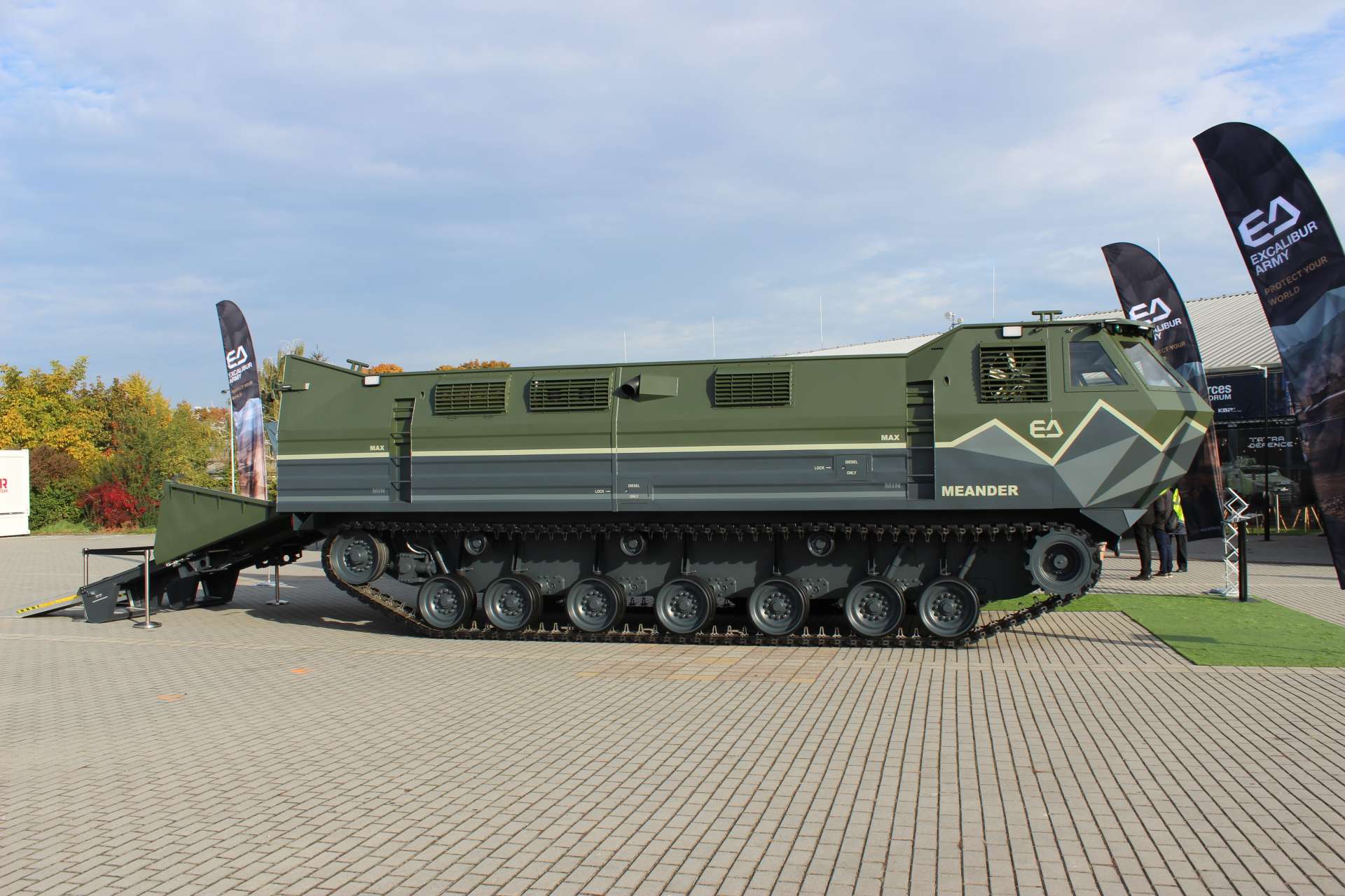 Excalibur Army has unveiled the Meander, a new Czech amphibious tracked vehicle designed to carry troops, equipment and military vehicles across difficult terrain and water obstacles (Picture Source: Army Recognition Group)