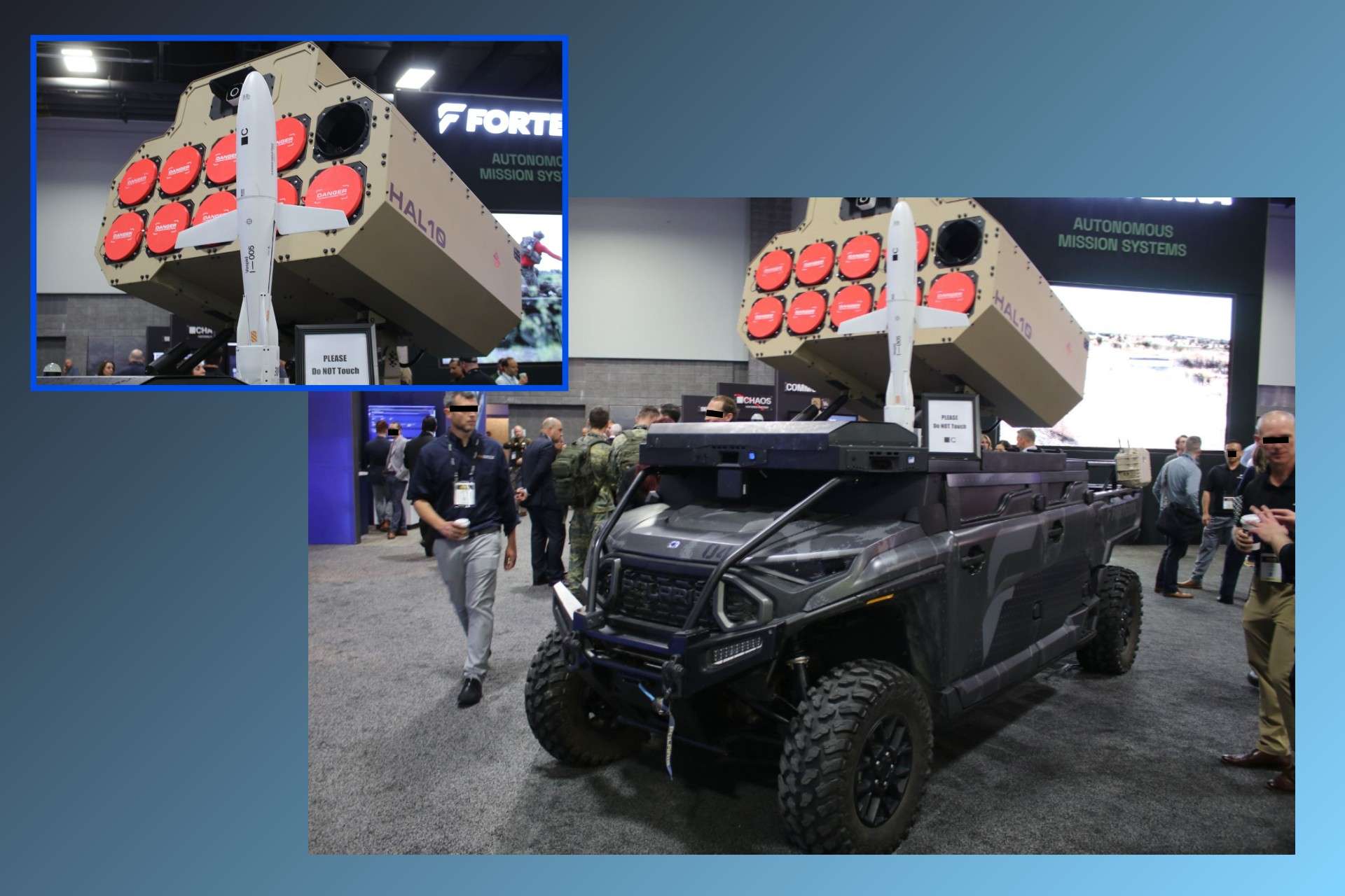 Forterra has turned its MESA autonomous ground vehicle into a mobile counter-drone launcher by pairing ISS Aerospace’s 10-cell HAL10 with CHAOS Industries’ VESPID Mk 1 interceptor (Picture Source: Army Recognition Group)