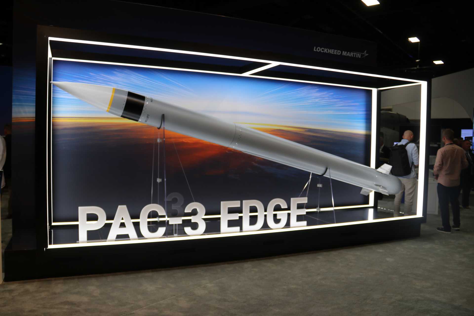 Lockheed Martin displays its new PAC-3 Edge next-generation air defense interceptor at AUSA 2026 in Washington, designed to deliver greater interception range, altitude, and maneuverability than the current PAC-3 MSE against advanced ballistic and hypersonic missile threats.