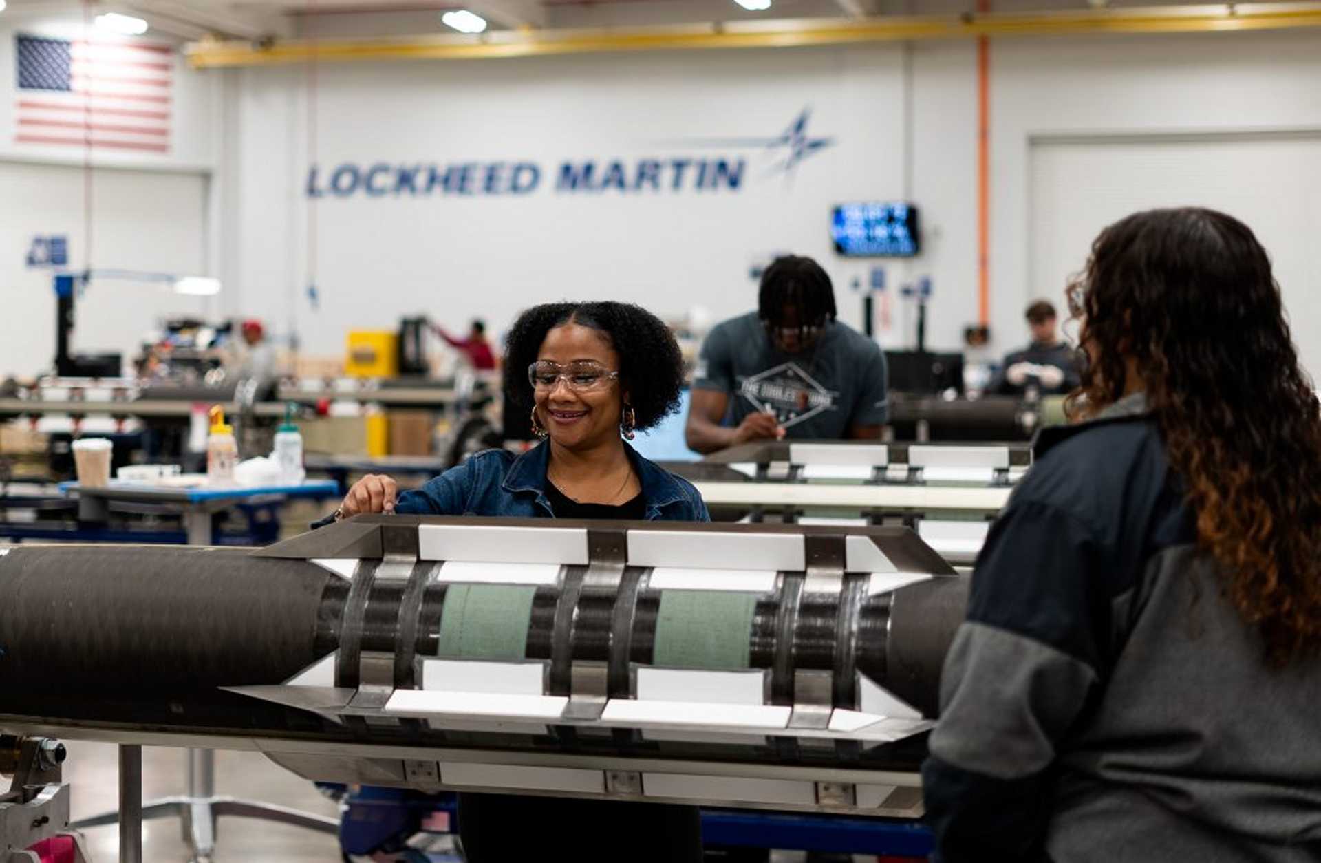 Patriot PAC-3 MSE interceptors on the assembly line at Lockheed Martin’s Camden, Arkansas, production facility. (Lockheed Martin photo)