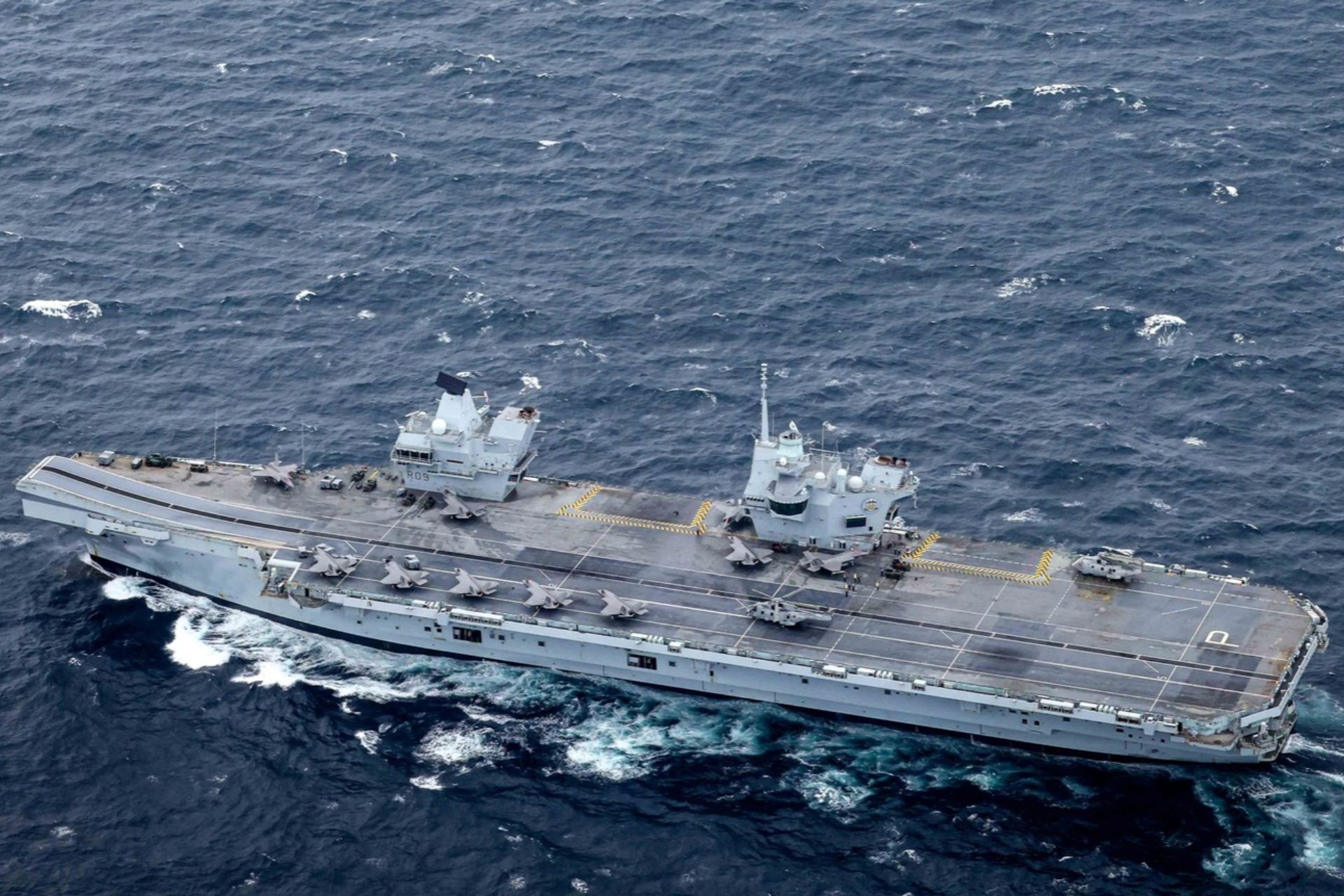 Royal Navy aircraft carrier HMS Prince of Wales operates in the northern Indian Ocean ahead of its deployment to the Arctic and North Atlantic for the second phase of Operation Firecrest under NATO command. (Picture source: Royal Navy)