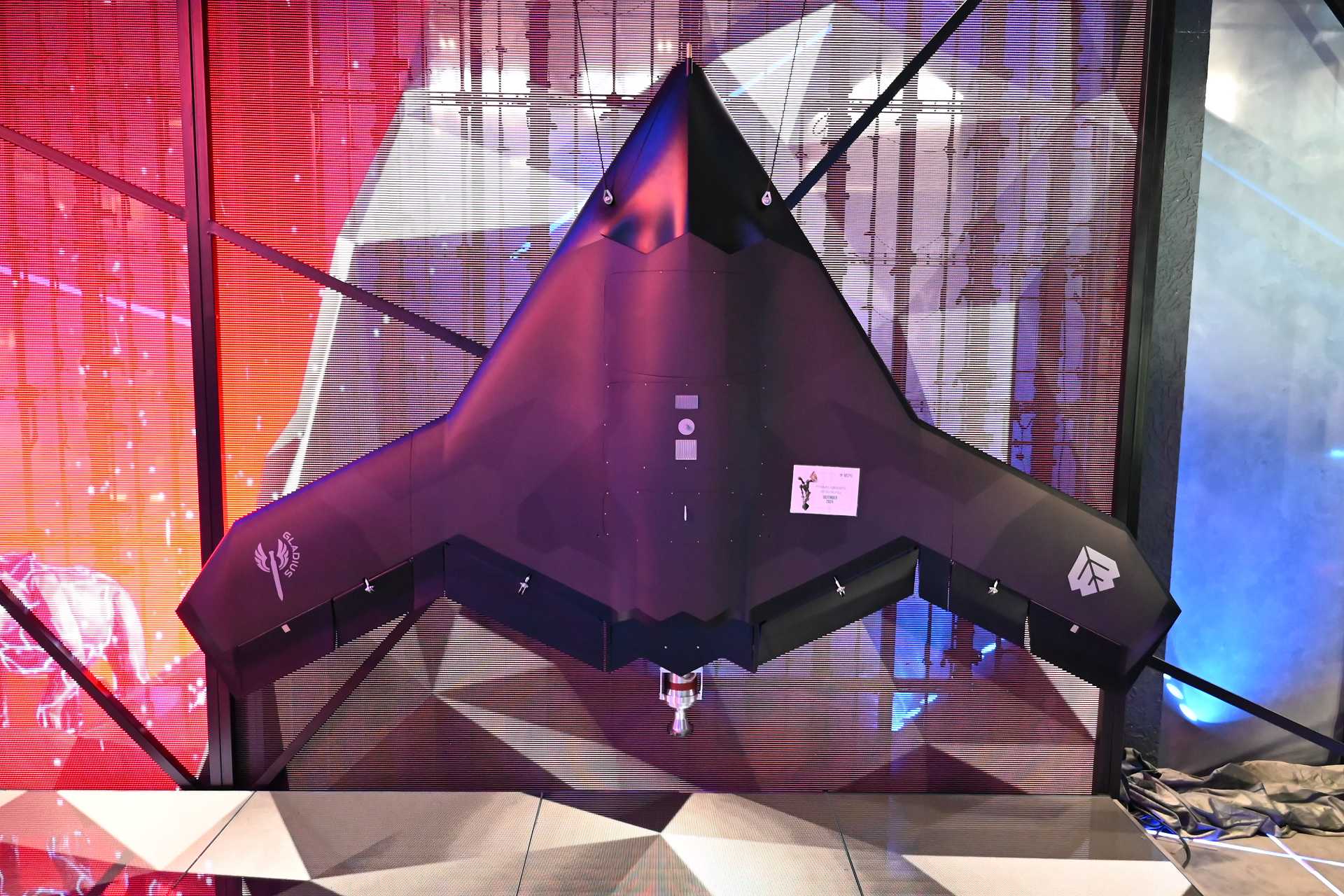 WB Group’s new GLADIUS 2 WARMATE 30 jet-powered long-range strike drone displayed at MSPO 2026 in Kielce Poland.