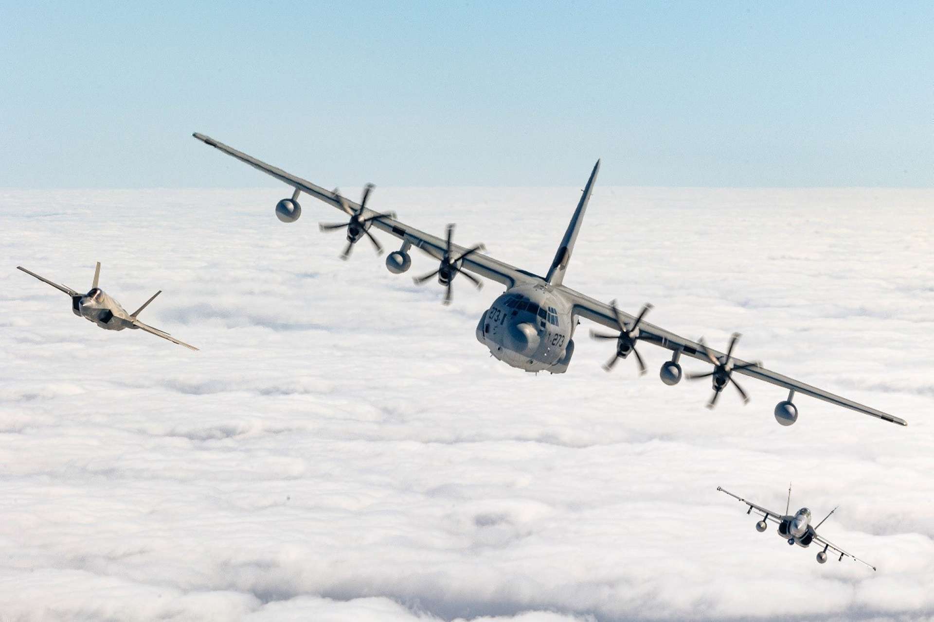 U.S. Marines used KC-130J Super Hercules aircraft to sustain and reposition F-35B fighters across roughly 4,000 nautical miles of the Indo-Pacific during Operation Slingshot (Picture Source: USMC)
