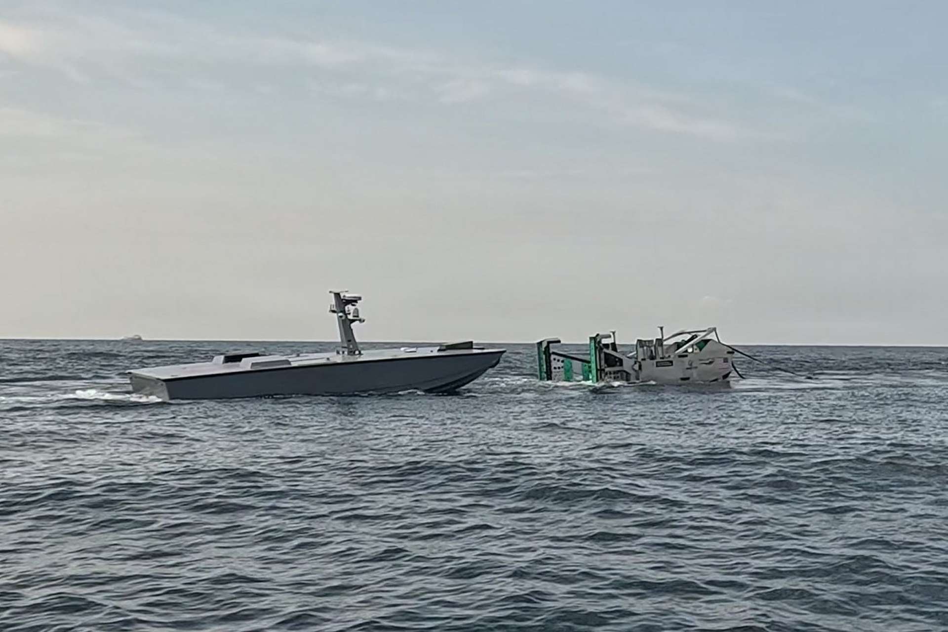 The U.S. Navy has successfully demonstrated repeated robotic at-sea refueling of its T38 unmanned surface vessel marking a major step toward longer-duration autonomous maritime operations with reduced dependence on port infrastructure and crewed logistics support (Picture Source: Naval Air Warfare Center Weapons Division)