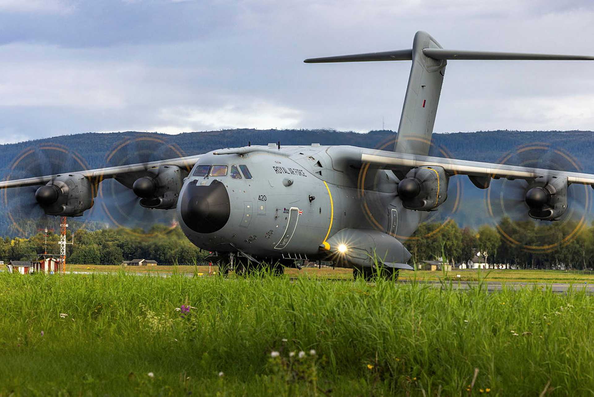 British Royal Air Force A400M Atlas C1 is a strategic and tactical transport aircraft designed to carry heavy cargo, vehicles, troops and supplies while operating from short and semi-prepared runways.