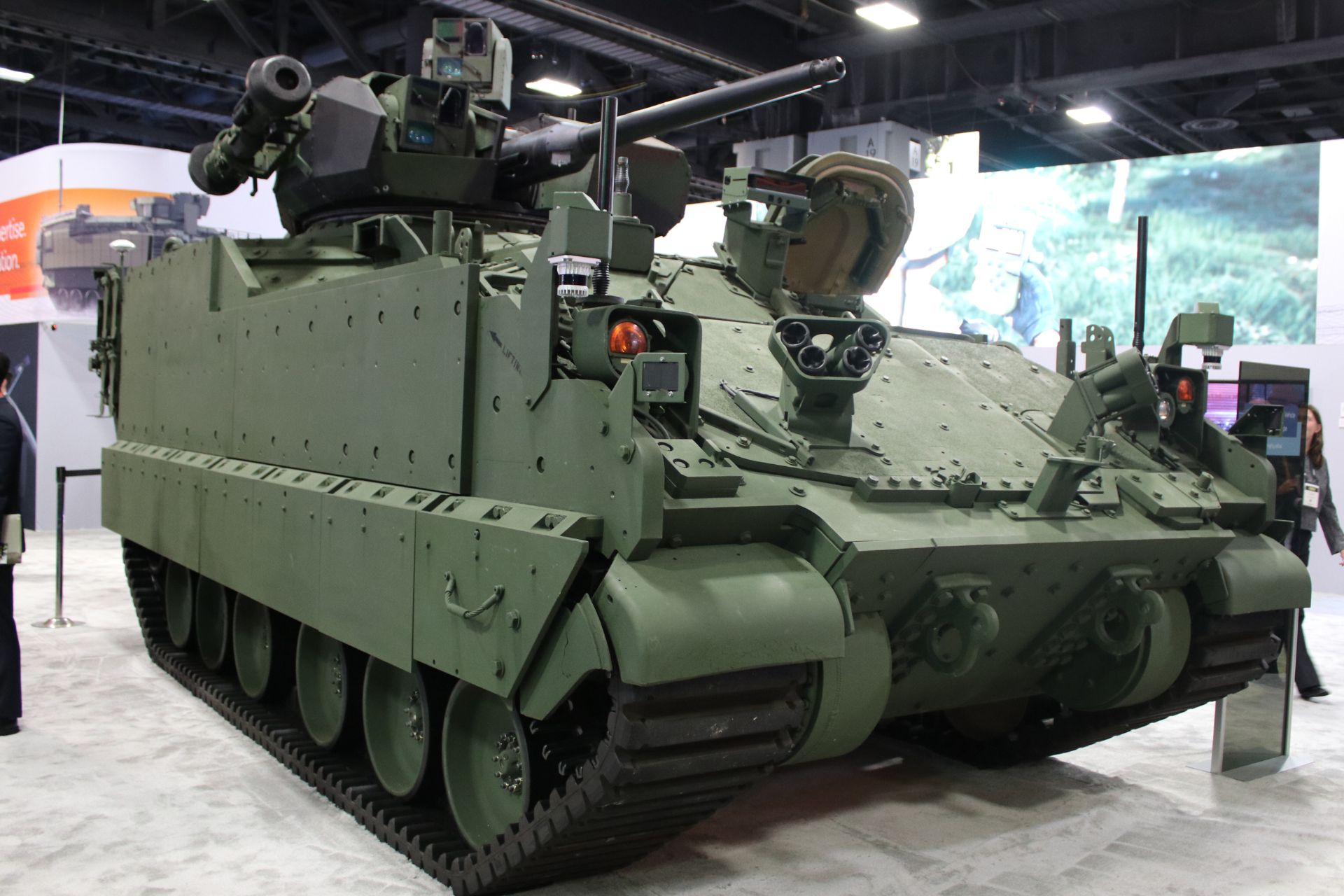 The BAE Systems Armored Multi-Purpose Vehicle fitted with a Kongsberg PROTECTOR Medium Caliber Turret and 30mm cannon displayed at AUSA 2025 in Washington D.C. (Picture source: Army Recognition Group)