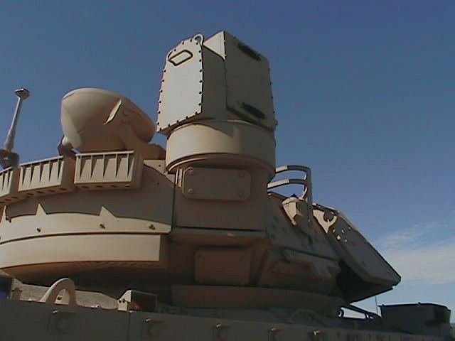 The main recognition feature of the M2A3 is the Commander's Independent Viewer (CIV), at the right rear of the turret.