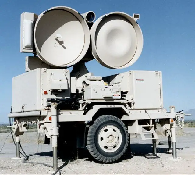 One HPIR High Power Illuminating Radar: The early AN/MPQ-46 High Power Illuminator (HPIR) radars had only the two large dish-type antennas side by side, one to transmit and one to receive. The HPIR automatically acquires and tracks designated targets in azimuth, elevation and range. It also serves as an interface unit supplying azimuth and elevation launch angles computed by the Automatic Data Processor (ADP) in the Information Coordination Centre (ICC) to the IBCC or the Improved Platoon Command Post (IPCP) for up to three launchers. 