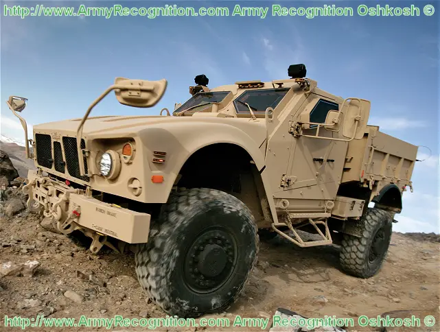M-ATV Oshkosh Cargo Carrier Utility Variant all-terrain armoured vehicle data sheet description information specifications intelligence identification pictures photos images US Army United States American defense military mine protected troop carrier command post maintenance shelter