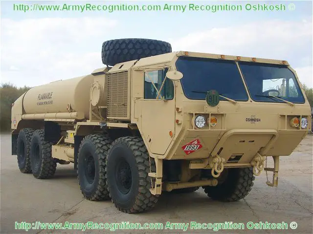 M978 A4 HEMTT Oshkosh military fuel servicing truck tanker data sheet description information intelligence identification pictures photos images US Army United States American defense Heavy Expanded Mobility Tactical Truck