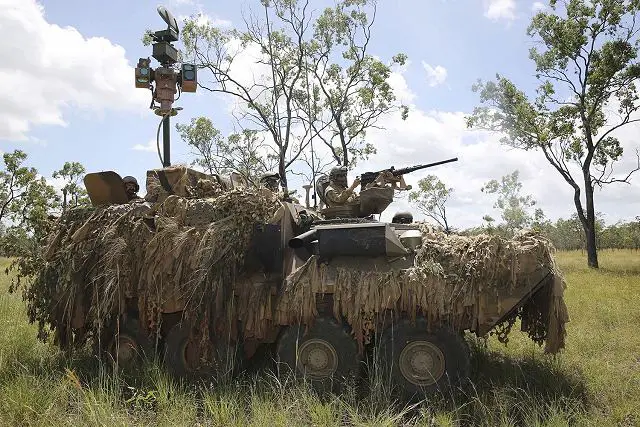 After rigorous testing, the new Australian Light Armoured Vehicle surveillance variant, ALSAV-S, has been shown to significantly improve Army’s Cavalry operations. The new vehicles tested during Exercise Kosta River in late March 2014, conducted at the Shoalwater Bay Training Area.