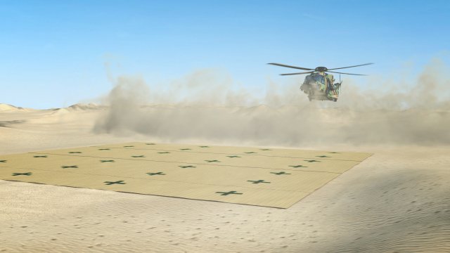 French company Musthane is presenting its smart Helicopter Landing Mat at Expodefensa 2015 640 002