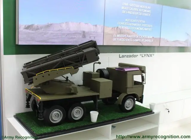 IMI promotes the Lynx multiple launch rocket missilesystem at SITDEF 2015 640 001
