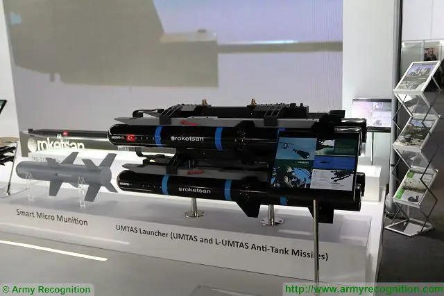 The Turkish Company Roketsan for the first time at SITDEF defense exhibition in Peru to promote its full range of rockets and missiles to South America military market as the laser guided anti-tank missile UMTAS (L-UMTAS) and new TRG-122 122mm guided rocket. 