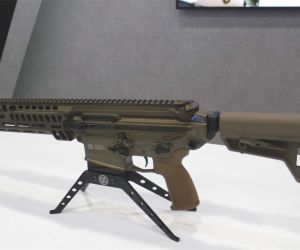 The XM8 on display at AUSA 2026 in Washington, D.C., highlighting the latest developments in U.S. military equipment and weapon technology.