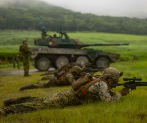 U.S. Marines with the 12th Littoral Combat Team trained alongside Japan Ground Self-Defense Force capabilities during Resolute Dragon 26, highlighting allied preparations to control and defend key maritime terrain in the Indo-Pacific (Picture Source: U.S. Marines Corps)