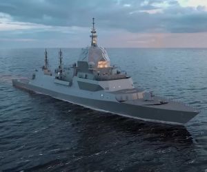 Each Hunter-class frigate is assembled from 78 production units consolidated into 22 major blocks, with 20 to 22 of the HMAS Hunter's blocks already under construction by the time of the ceremony. (Picture source: BAE Systems Australia)