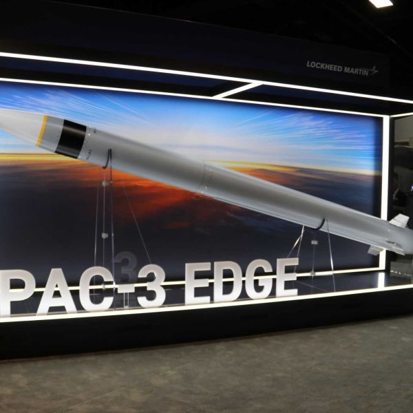 Lockheed Martin displays its new PAC-3 Edge next-generation air defense interceptor at AUSA 2026 in Washington, designed to deliver greater interception range, altitude, and maneuverability than the current PAC-3 MSE against advanced ballistic and hypersonic missile threats.