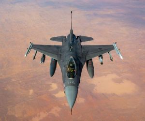 A combat-loaded U.S. Air Force F-16 flies over the Middle East carrying a mixed weapons configuration tailored for air defense, precision strike and potential counter-drone missions (Picture Source: U.S. CENTCOM)