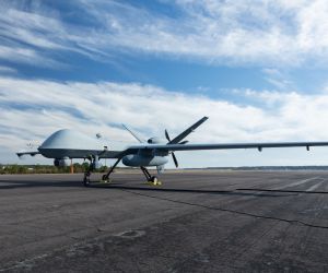 A U.S. Air Force MQ-9A Reaper assigned to the New York Air National Guard’s 174th Attack Wing at Marine Corps Air Station Cherry Point in December 202 (Picture source: US DoD)