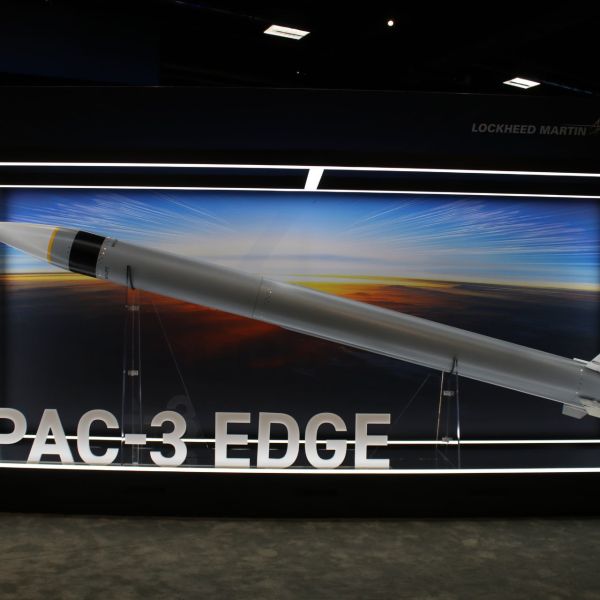 Lockheed Martin's PAC-3 Edge next-generation Patriot interceptor, displayed at AUSA 2026 in Washington, D.C., is designed to extend engagement range and altitude against advanced ballistic and hypersonic missile threats. (Picture source: Army Recognition)
