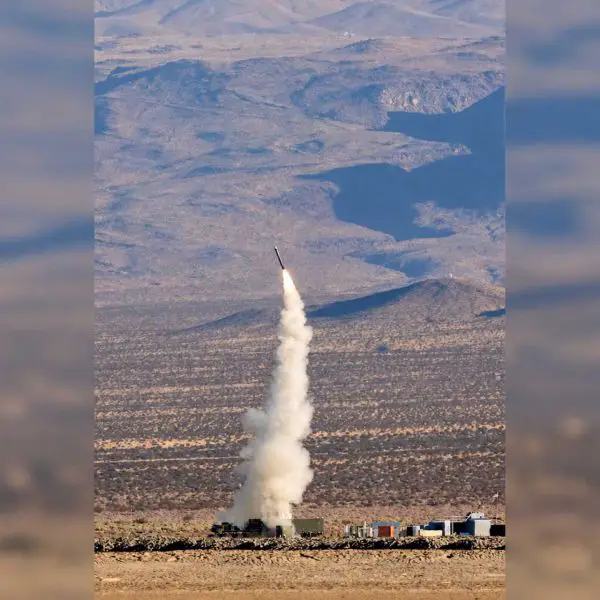 The U.S. Army’s 3rd Battalion, 12th Field Artillery Regiment, assigned to Multi-Domain Command–Europe, conducts its first live firing of a Tomahawk land-attack cruise missile using the newly fielded Typhon Mid-Range Capability missile system at Naval Air Weapons Station China Lake, California, on September 28, 2026. (Picture source: U.S. Army)