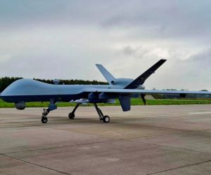 Dutch MQ-9A Reaper flies with training ammunition for the first time ahead of precision strike integration. (Picture source: Dutch MoD)