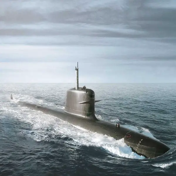 The Scorpène Evolved Full LiB, selected by Indonesia, is a 72-meter diesel-electric attack submarine using lithium-ion batteries to provide more than 8,000 nmi of range, 78 to 80 days of endurance, over 12 days of submerged autonomy, and speeds above 20 knots. (Picture source: Naval Group)