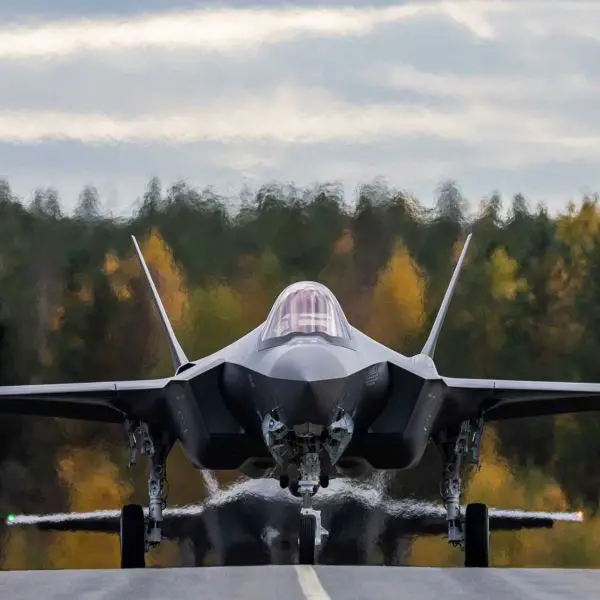 The first Finnish F-35A fighters to arrive in Finland were JF-510 and JF-512, which landed at Rovaniemi Air Base on September 18, 2026, following a transatlantic flight from the United States via the Azores. (Picture source: Finnish MoD)