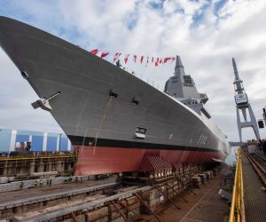 The F110 Flight II/IAMD frigate would represent a new variant of the Bonifaz-class, but designed with 64 Mk 41 vertical-launch missile cells, four times the capacity of the original F110. (Picture source: Spanish Navy)