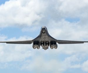 A U.S. Air Force B-1B Lancer bomber of the type used in NATO’s new Air Defence framework during the Baltic training mission. (Picture source: US DoD)