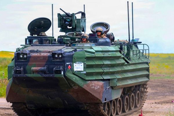 U.S. Marines used Assault Amphibious Vehicles during Sea Breeze 26 in Romania to strengthen NATO amphibious readiness and improve allied coordination in the Black Sea region (Picture Source: USMC)