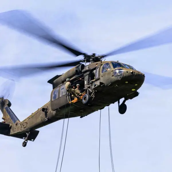 The UH-60 Black Hawk is the U.S. Army’s primary utility helicopter for air assault, troop transport, medical evacuation, resupply and external-load missions, giving ground forces rapid tactical mobility across dispersed and contested battlefields.