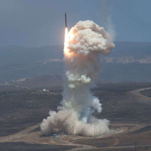A Ground-Based Interceptor is launched from Vandenburg Air Force Base. (