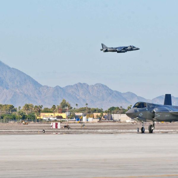 Compared to the AV-8B Harrier II, the F-35B allows U.S. Marine squadrons to fly faster and farther, evade enemy radars, and attack more heavily defended targets while still operating from amphibious ships and short runways. (Picture source: US DoD)