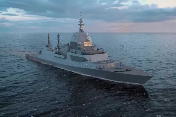 Each Hunter-class frigate is assembled from 78 production units consolidated into 22 major blocks, with 20 to 22 of the HMAS Hunter's blocks already under construction by the time of the ceremony. (Picture source: BAE Systems Australia)