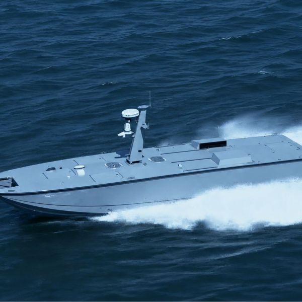 The MARTAC Devil Ray T38 unmanned surface vessel is designed for autonomous maritime operations, including surveillance, reconnaissance, logistics, and other distributed naval missions. (Picture source: MARTAC)