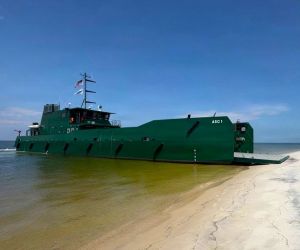 The U.S. Marine Corps has accepted its first Australian-designed Ancillary Surface Craft prototype, a shallow-draft landing vessel built to move Marines, vehicles, fuel and supplies directly onto austere Indo-Pacific shorelines (Picture Source: USMC)