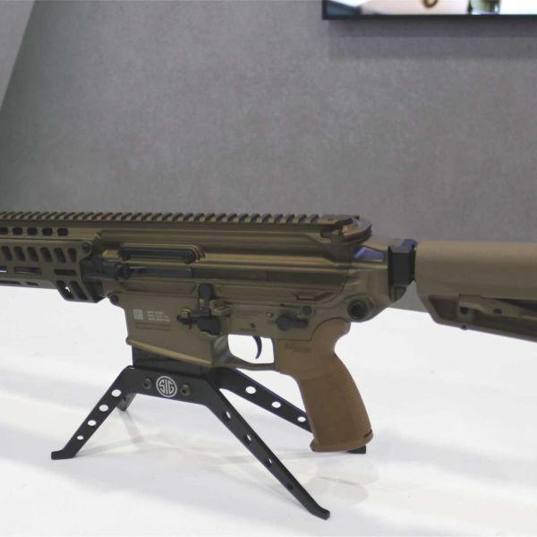The XM8 on display at AUSA 2026 in Washington, D.C., highlighting the latest developments in U.S. military equipment and weapon technology.