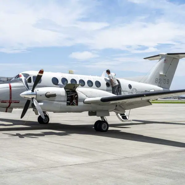 The UC-12W Huron is a U.S. Marine Corps twin-engine turboprop aircraft used for operational support airlift, rapidly transporting personnel, priority cargo, and critical supplies between bases and dispersed operating locations.