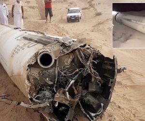 Debris identified as belonging to a Chinese DF-15A ballistic missile was recovered in Raghwan district in Yemen’s Marib Governorate. (Picture source: X account @OSINTWarfare)